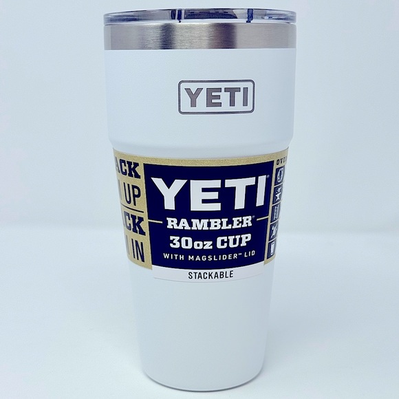 YETI White Rambler 30oz Stackable Cup Tumbler with Magslider Lid ••Brand New •• - Picture 1 of 6
